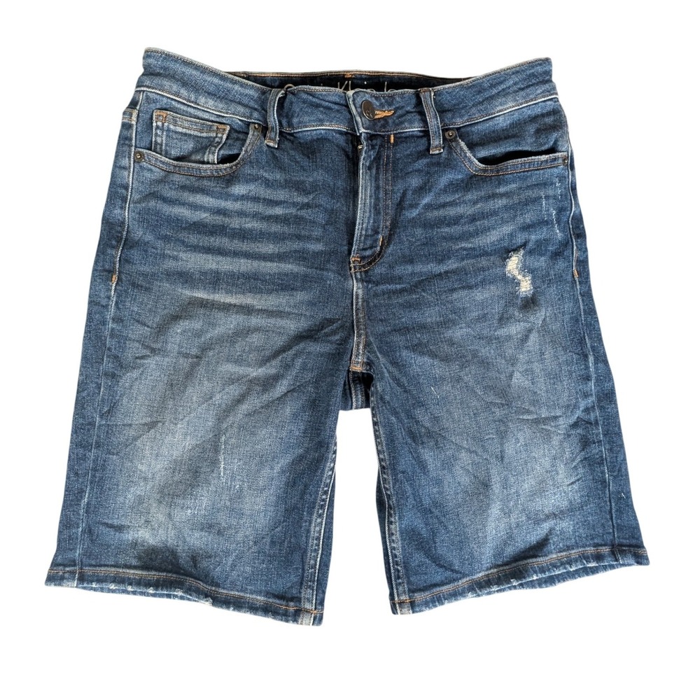 Calvin Klein Jeans Mens Blue Denim Shorts Distressed Medium Wash Size 28